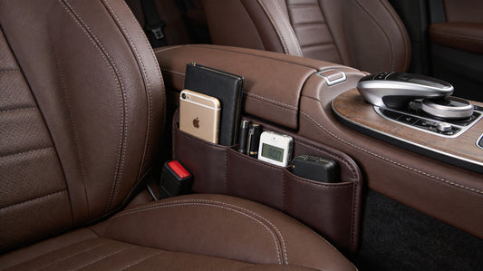 Premium leather car seat gap filler organizer between front seats
