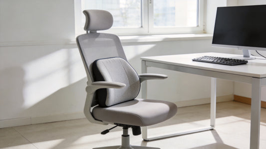 Modern ergonomic office chair with lumbar support cushion
