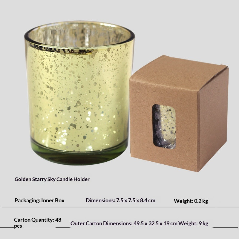 Snowflake Glass Candle Holder | Electroplated Christmas Centerpiece