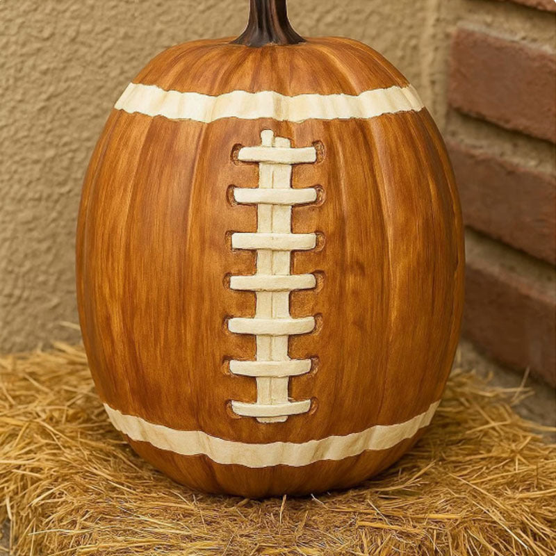 Football Pumpkin Decoration | Fun Fall Accent for Home & Game Day