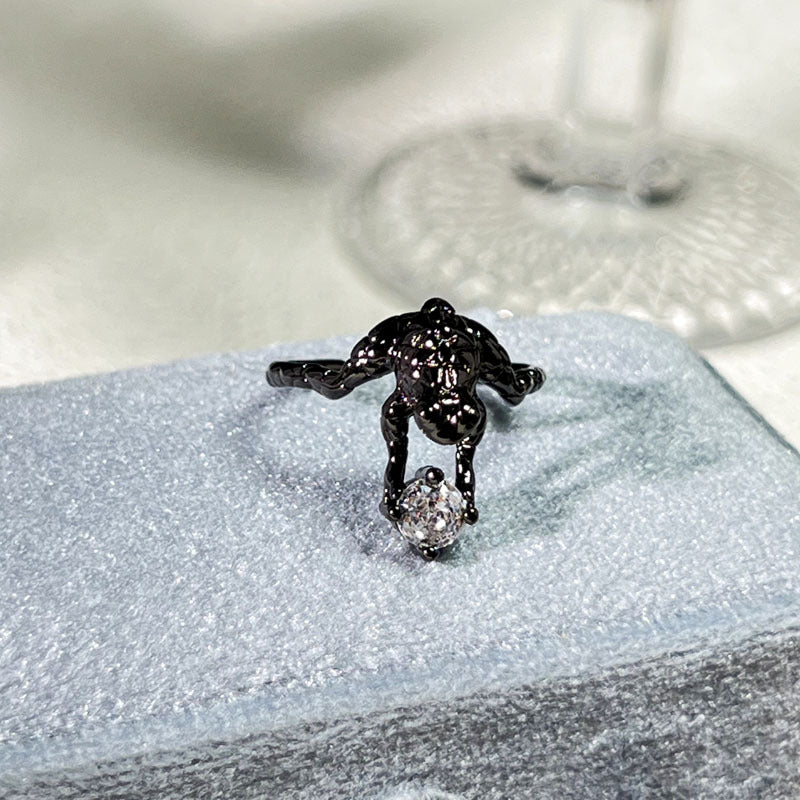 Halloween Ghost & Spider Gothic Ring | Dark Spooky Statement Prop