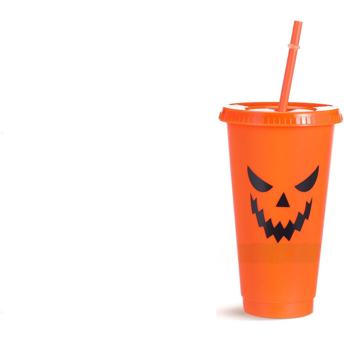 Halloween Pumpkin Party Cup with Straw | Spooky Sipper for Parties