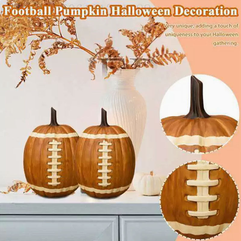 Football Pumpkin Decoration | Fun Fall Accent for Home & Game Day