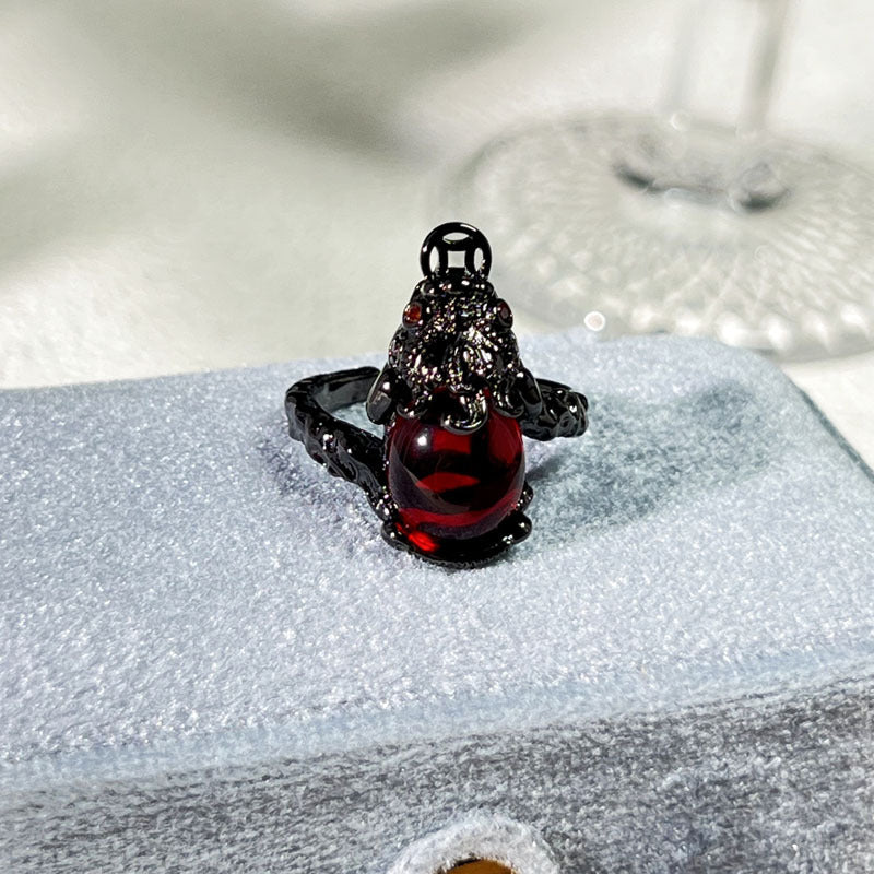 Halloween Ghost & Spider Gothic Ring | Dark Spooky Statement Prop