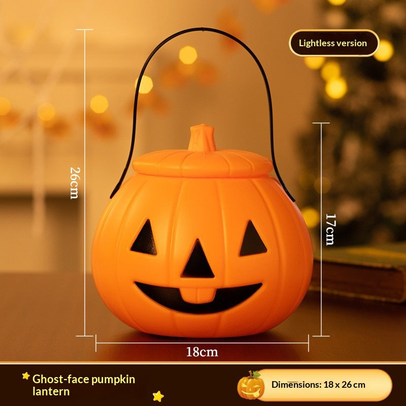 Halloween Candy Bucket with Light | Trick-or-Treat Pumpkin Pail