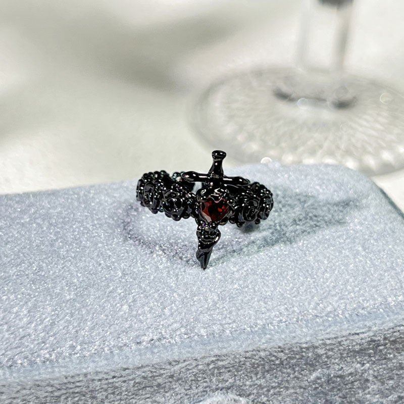 Halloween Ghost & Spider Gothic Ring | Dark Spooky Statement Prop