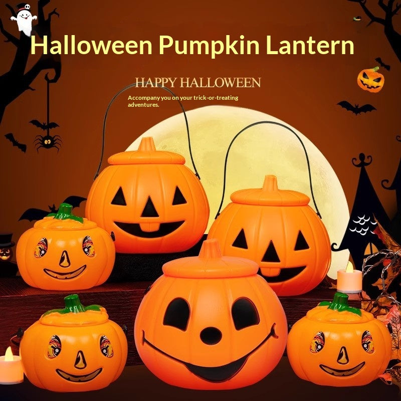 Halloween Candy Bucket with Light | Trick-or-Treat Pumpkin Pail