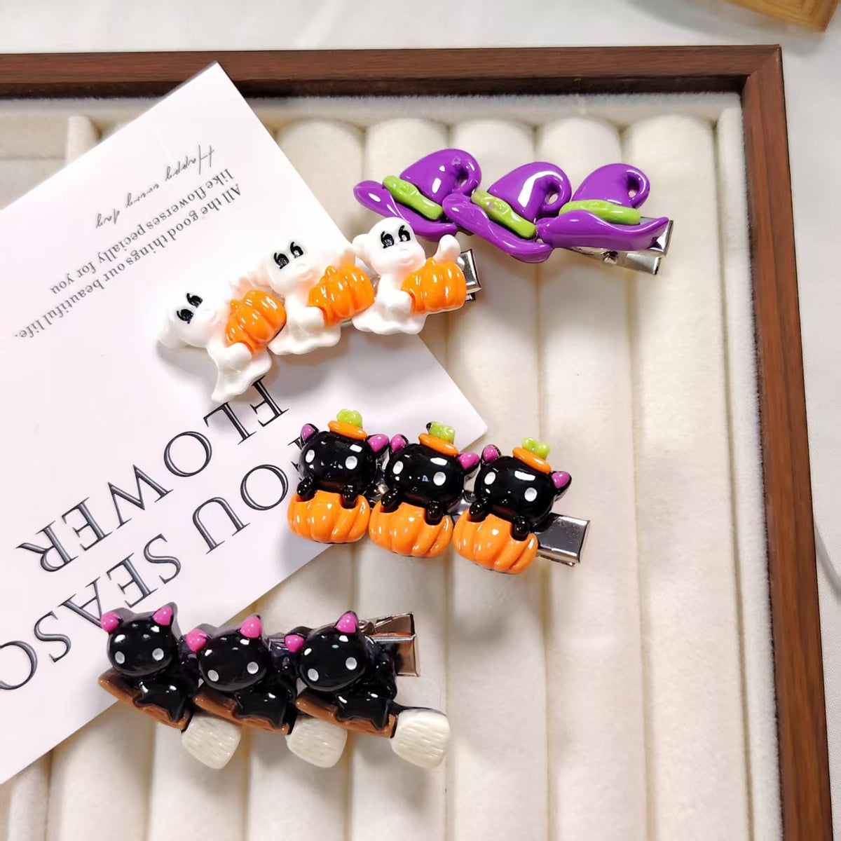 Halloween Witch Hat Hair Clip | Pumpkin Ghost Party Accessory for Kids