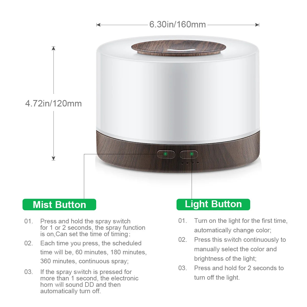 Ultrasonic Aroma Diffuser - Pure Essential Oil Diffuser for Home & Office