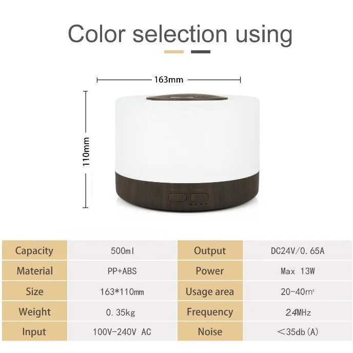 Ultrasonic Aroma Diffuser - Pure Essential Oil Diffuser for Home & Office