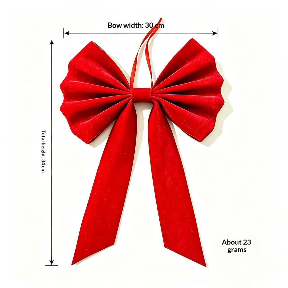 Flocked Christmas Bow Ornament | 3D Tree & Wreath Decoration
