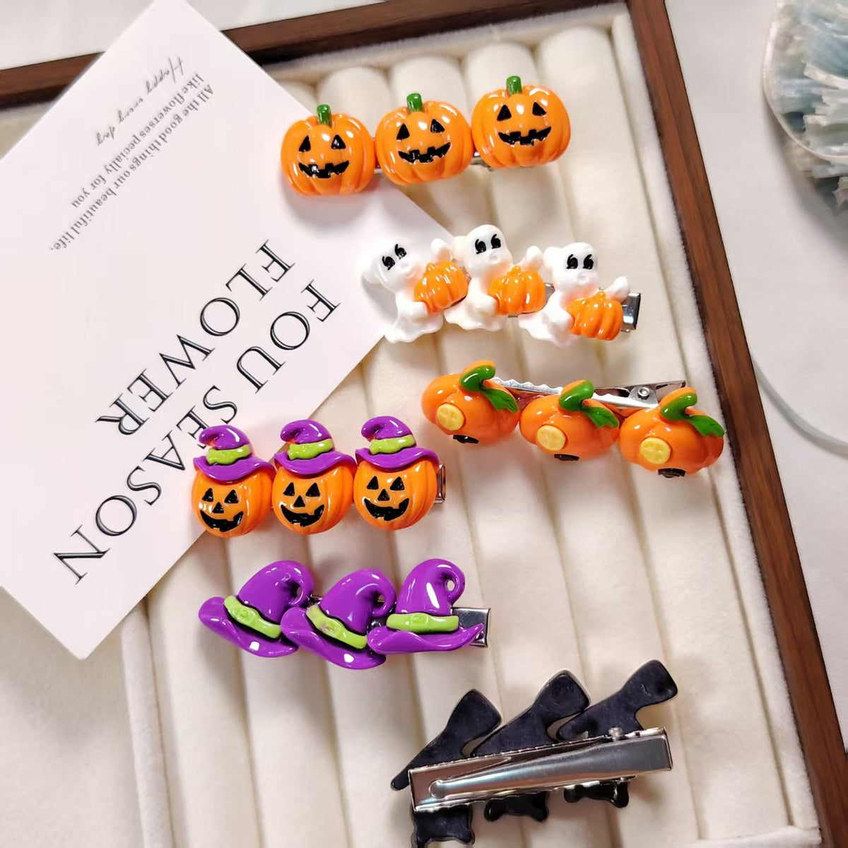 Halloween Witch Hat Hair Clip | Pumpkin Ghost Party Accessory for Kids