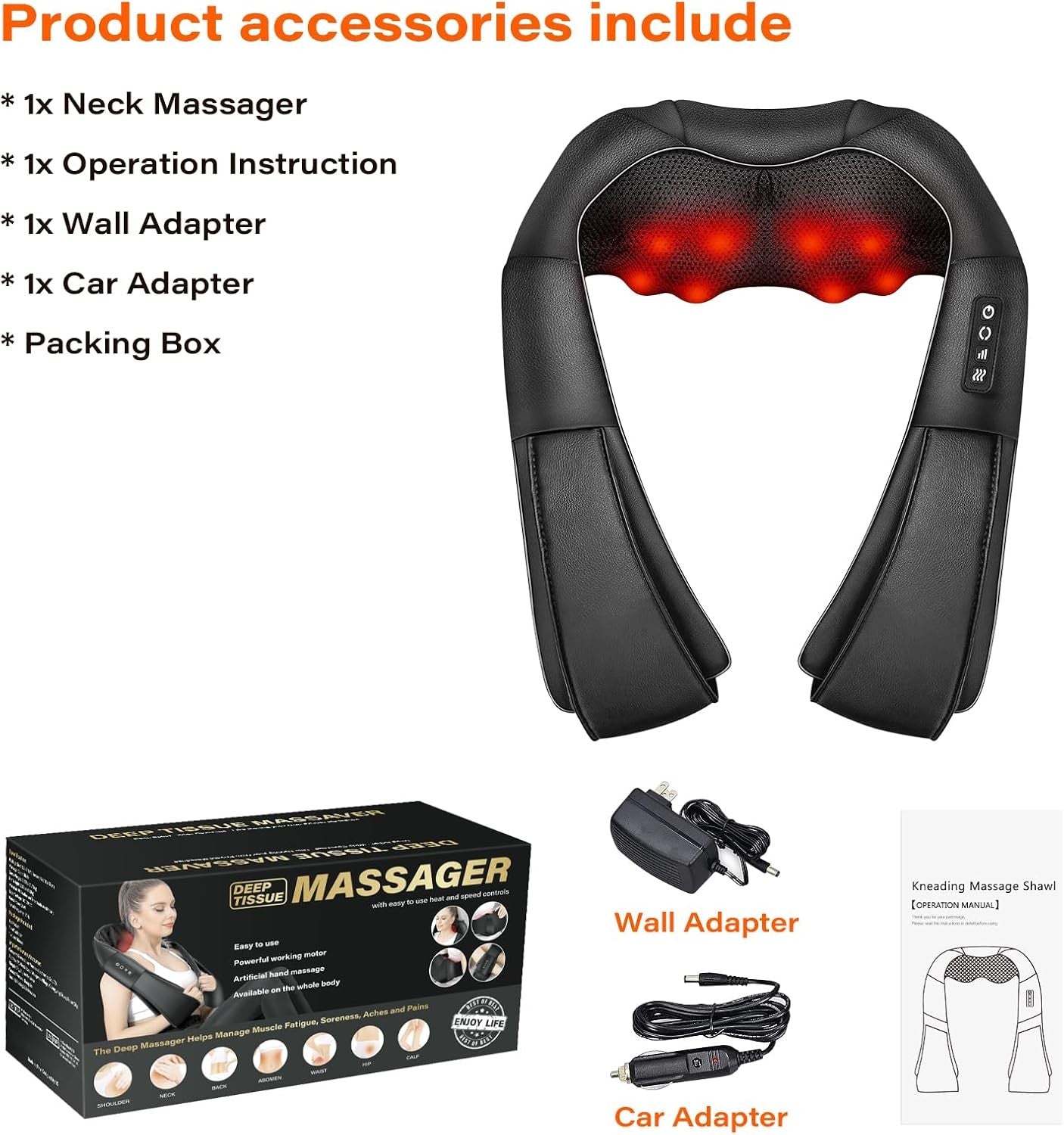 Back Massager - back massager, shiatsu massager, neck shoulder massager