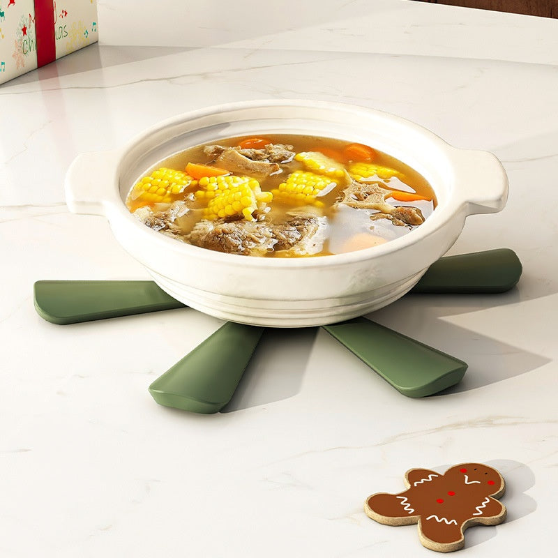 Christmas Tree Silicone Trivet | Heat-Resistant Holiday Table Mat