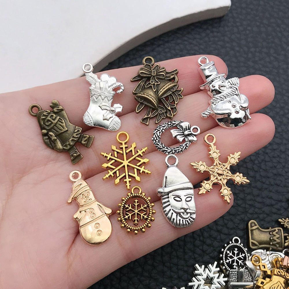 Christmas Bell Ornaments Set | Snowflake Santa Tree Decorations