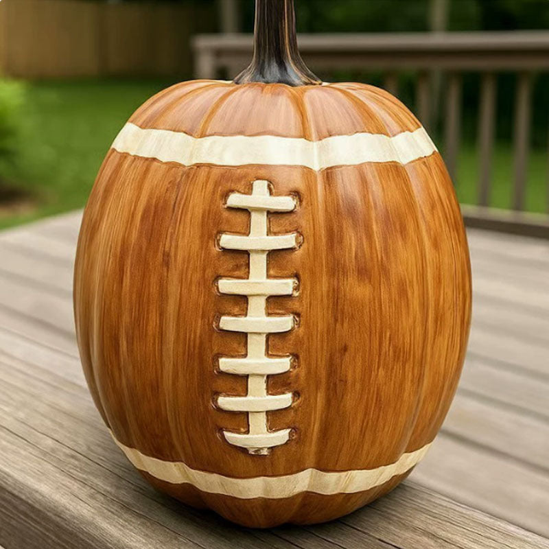 Football Pumpkin Decoration | Fun Fall Accent for Home & Game Day