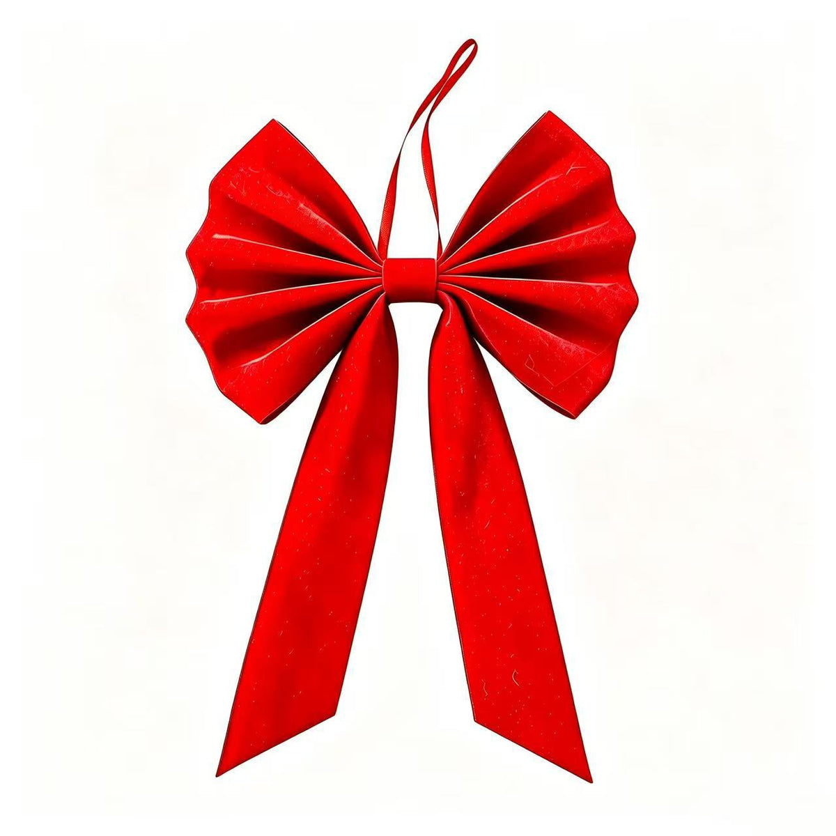 Flocked Christmas Bow Ornament | 3D Tree & Wreath Decoration