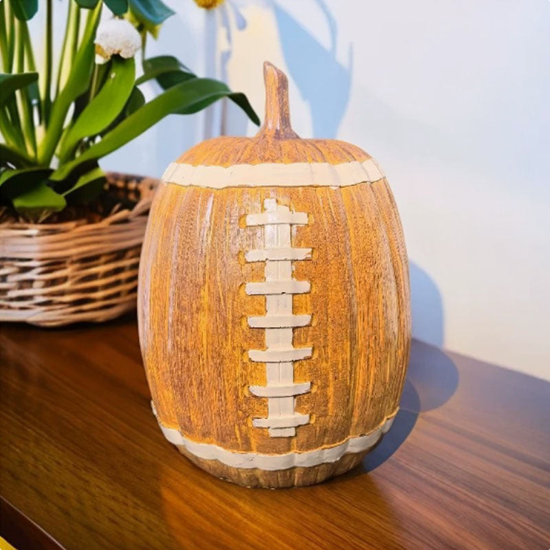 Football Pumpkin Decoration | Fun Fall Accent for Home & Game Day