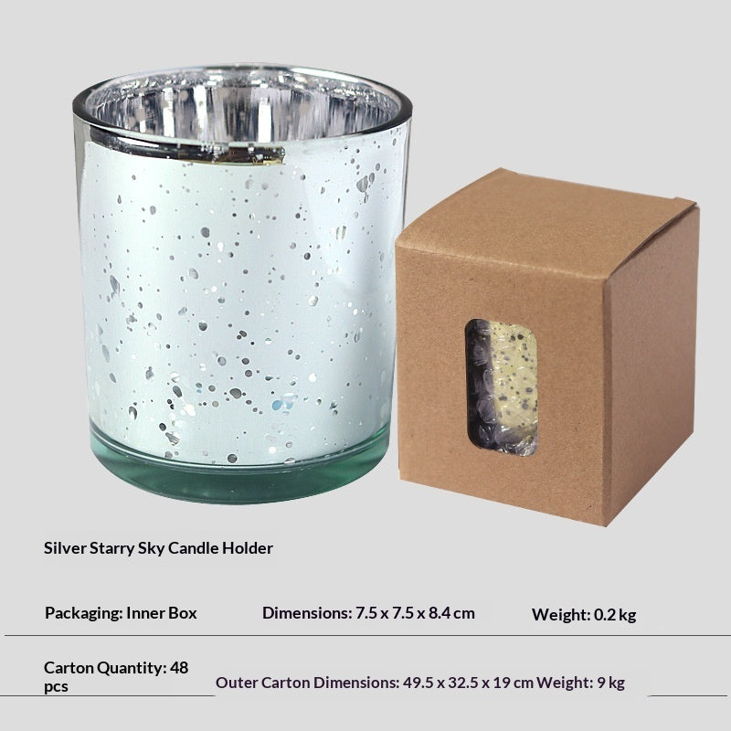 Snowflake Glass Candle Holder | Electroplated Christmas Centerpiece