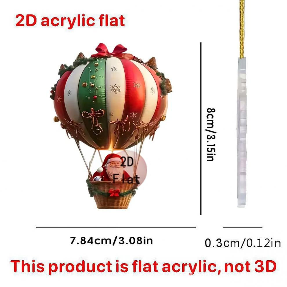 Santa Hot Air Balloon Ornament | Whimsical Christmas Tree Pendant