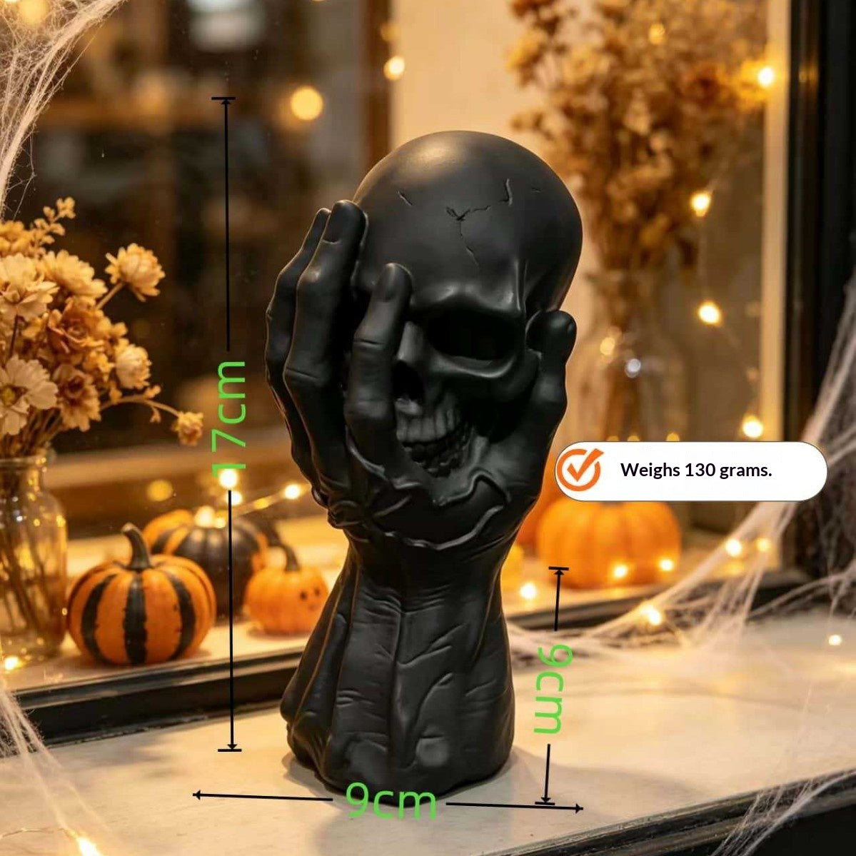 Halloween Gothic Hand Ornament | Dark Decor Shelf Accent