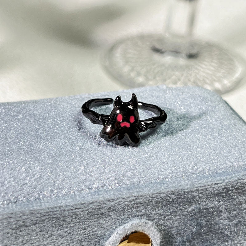 Halloween Ghost & Spider Gothic Ring | Dark Spooky Statement Prop