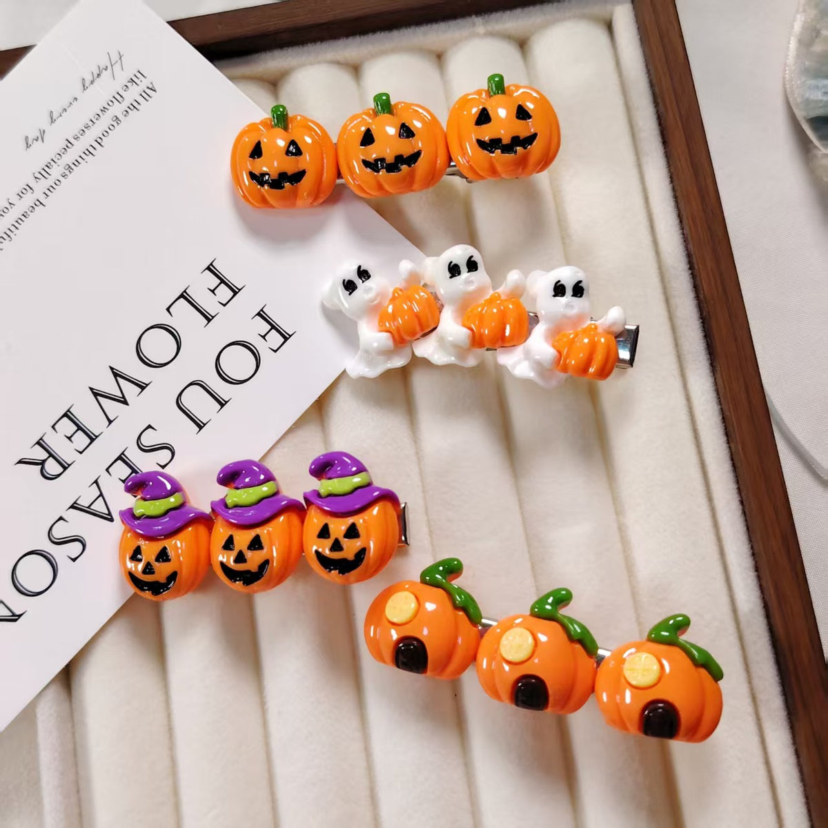 Halloween Witch Hat Hair Clip | Pumpkin Ghost Party Accessory for Kids