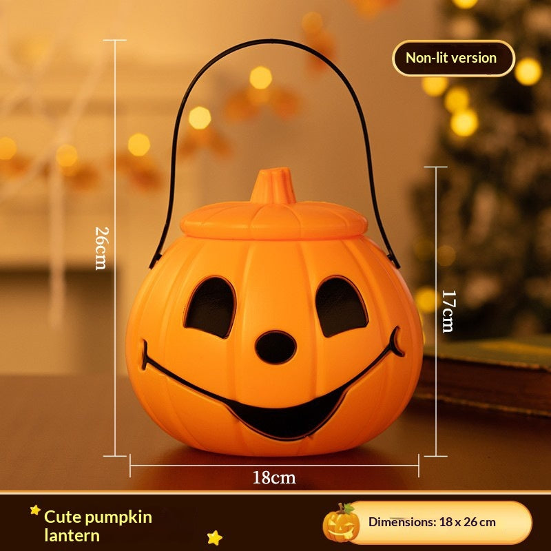 Halloween Candy Bucket with Light | Trick-or-Treat Pumpkin Pail