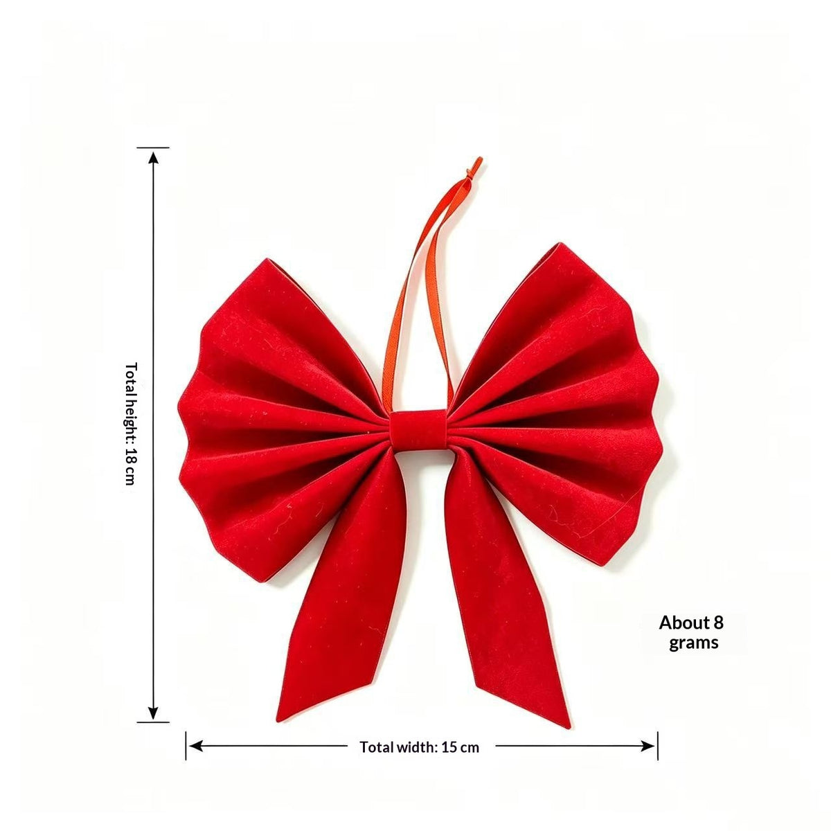 Flocked Christmas Bow Ornament | 3D Tree & Wreath Decoration