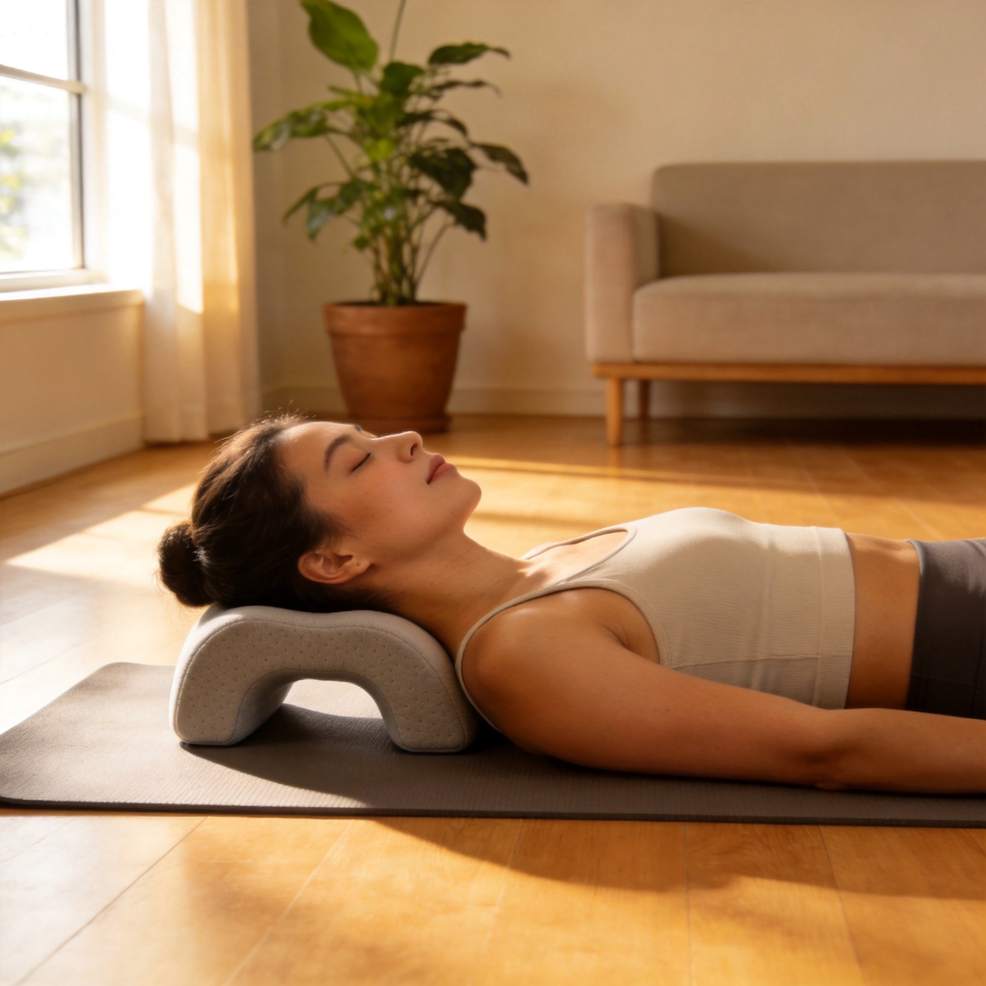 Cervical Neck Stretcher - Lifestyle - Woman Relaxing